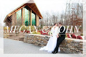 bride and groom sitting on stone wall in front of the chapel